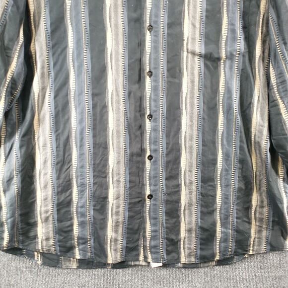 Marc Thombard Switzerland Men's Striped Button-Up Shirt Multi 46 100% Cotton - Picture 3 of 12